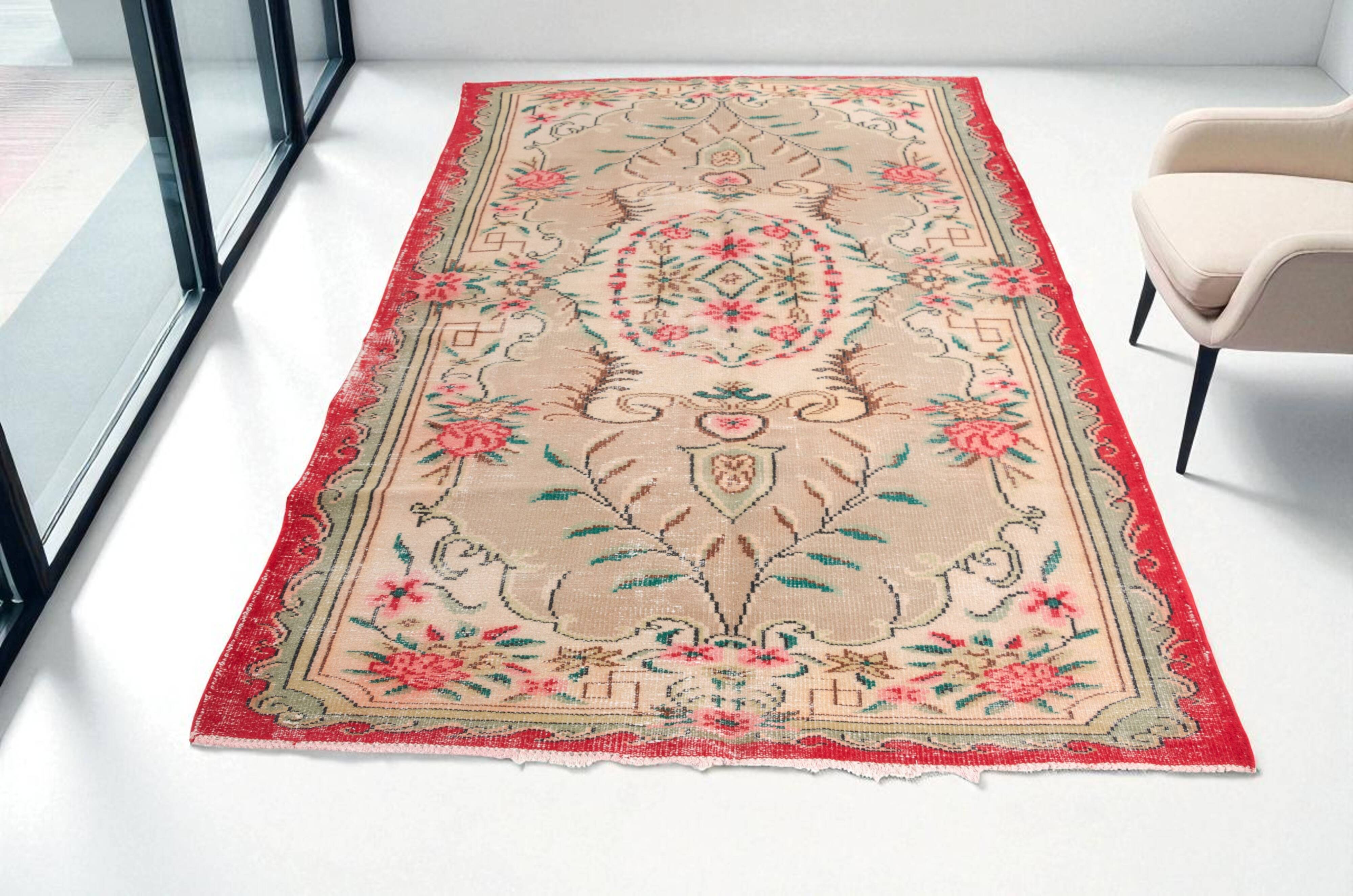 Vintage Turksh Floor Wool Rug