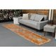 Vintage Turkish hand-knotted wool cotton orange runner rug 83x388