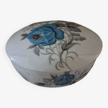 blue roses porcelain jewelry box