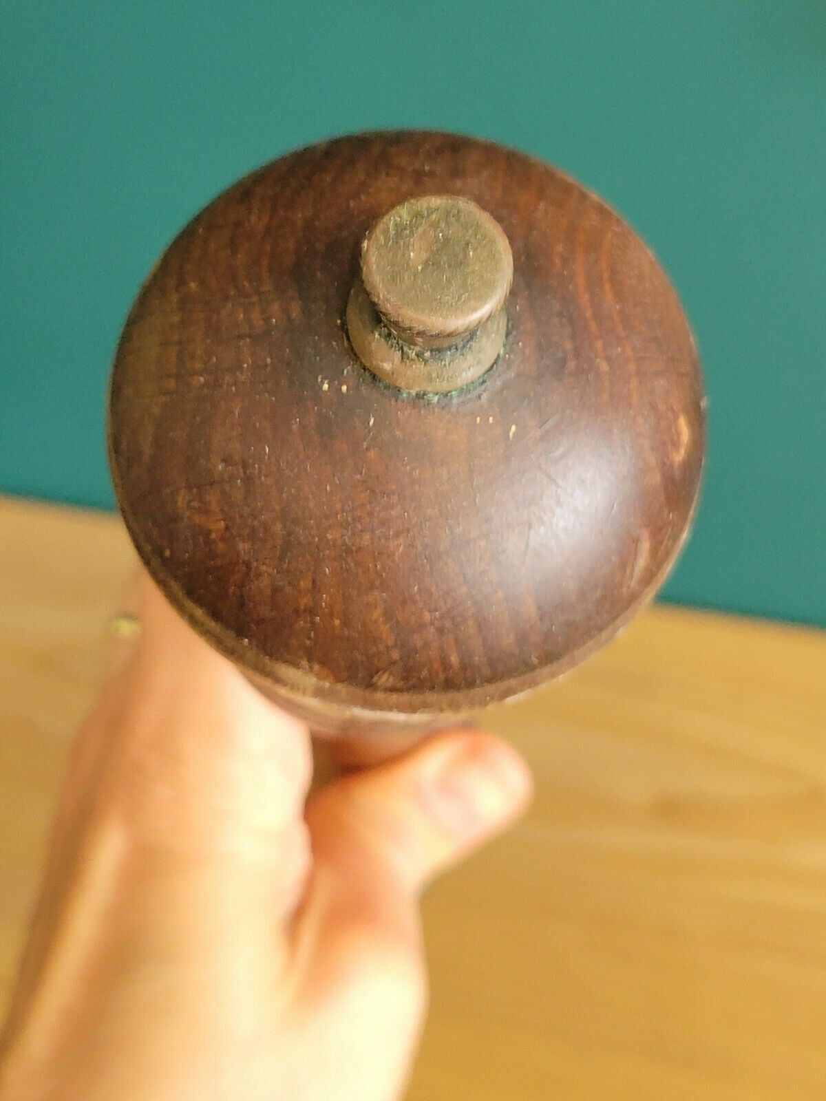Moulin à poivre vintage en bois H 36,5 cm
