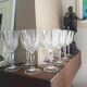 12 large cut crystal wine glasses