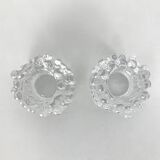 Pair of Sunflower Glass Candlesticks, Göran Wärff for Kosta Boda, Sweden, 1970s