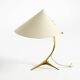 Large mid-century modern brass crow's foot table lamp by Kalmar Austria
