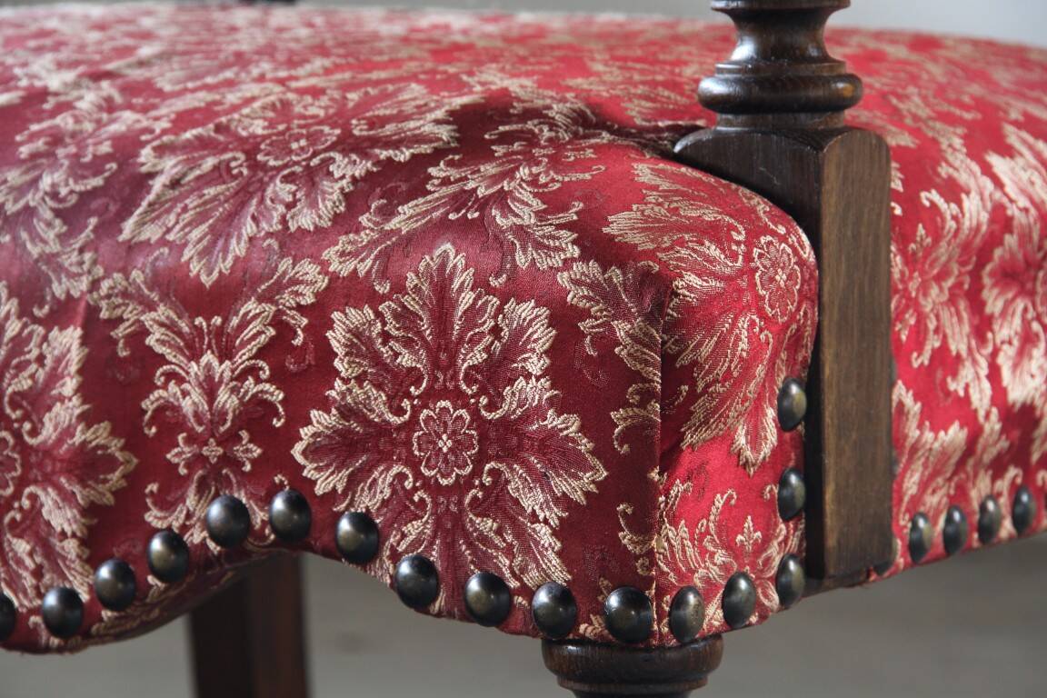 Vintage 19th century Danish Baroque oak armchair - Louis XV style
