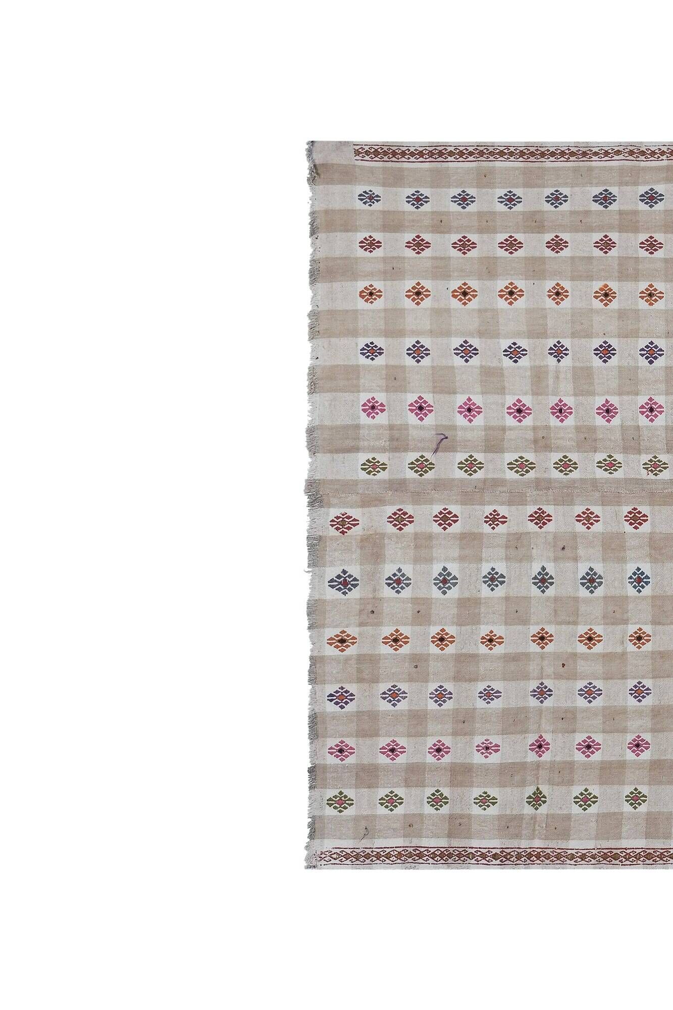 Vintage Turkish kilim handwoven 183x250 cm