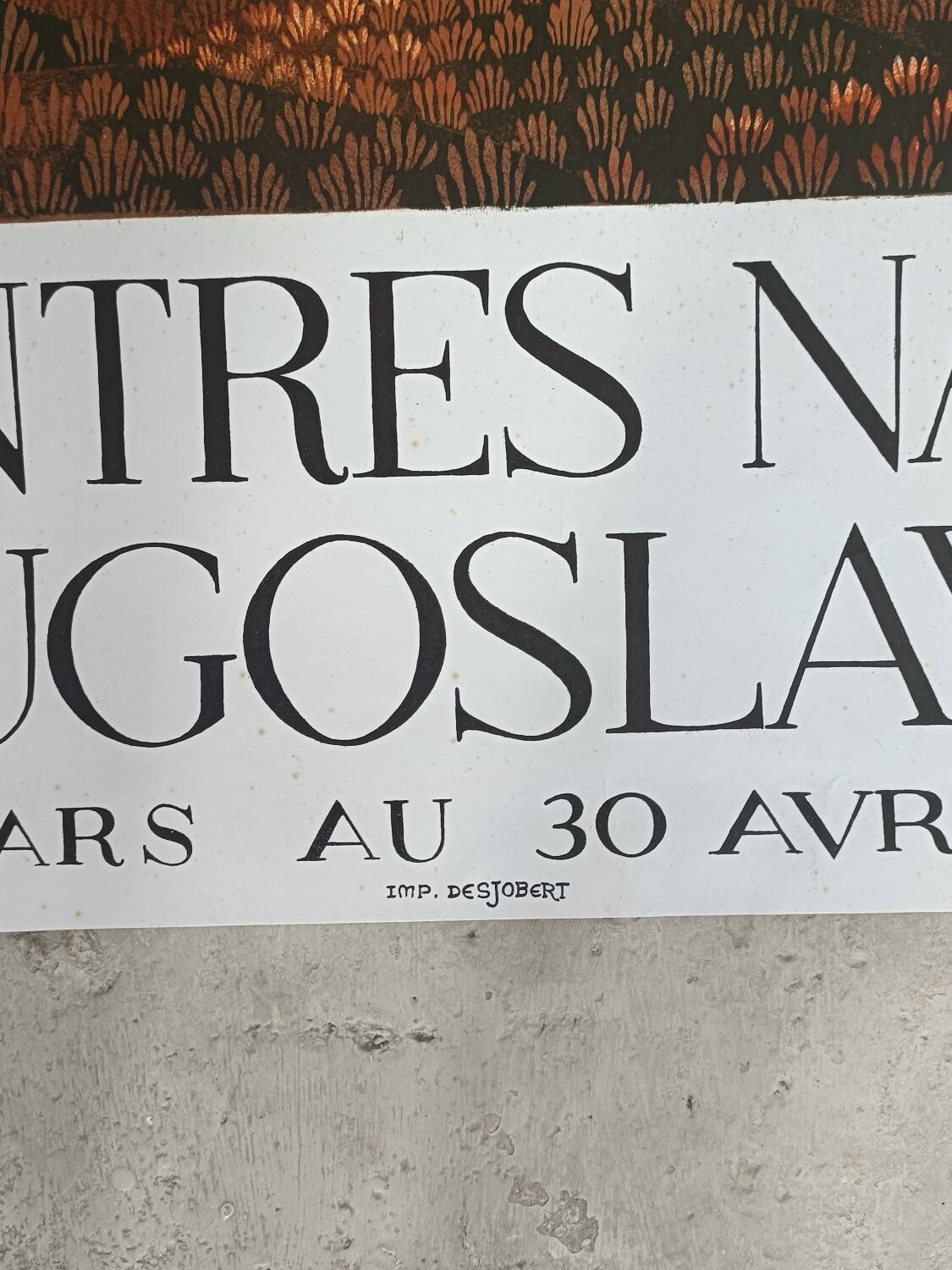 Affiche originale exposition Naïfs Yougoslavie Bahuneck
