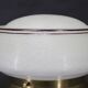 1930s Art Deco brass ceiling light with opaline glass shade, Czechoslovakia, Res
