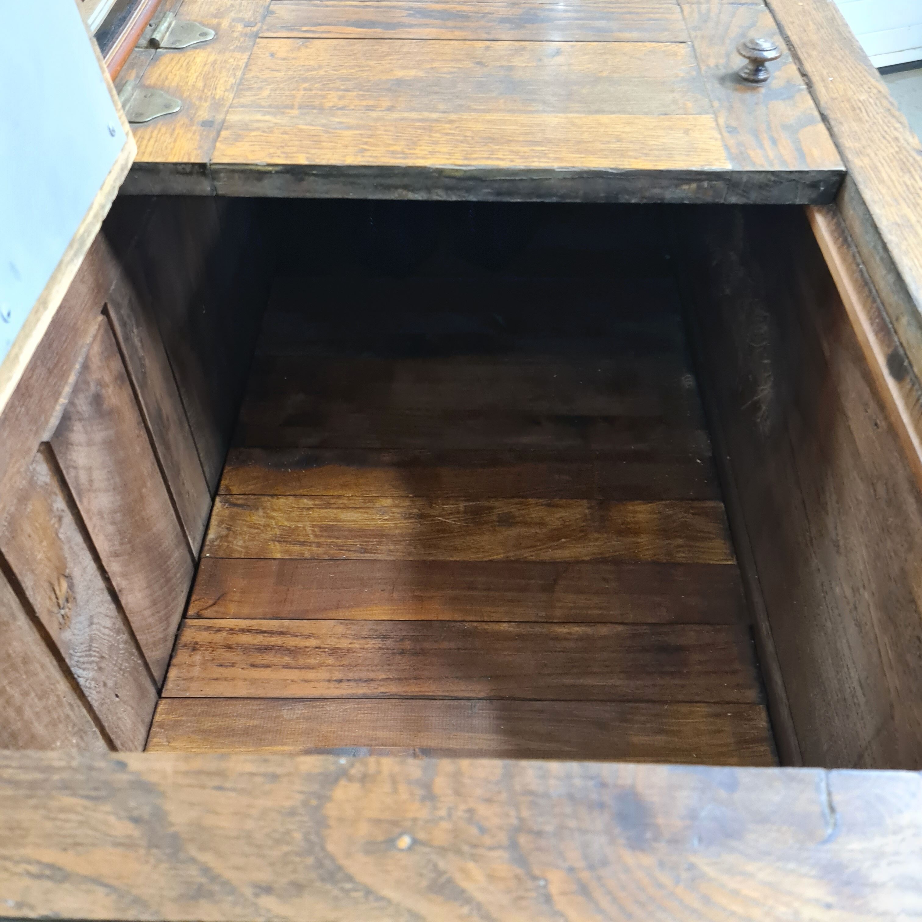 Old michaud brand cooler cabinet in solid oak
