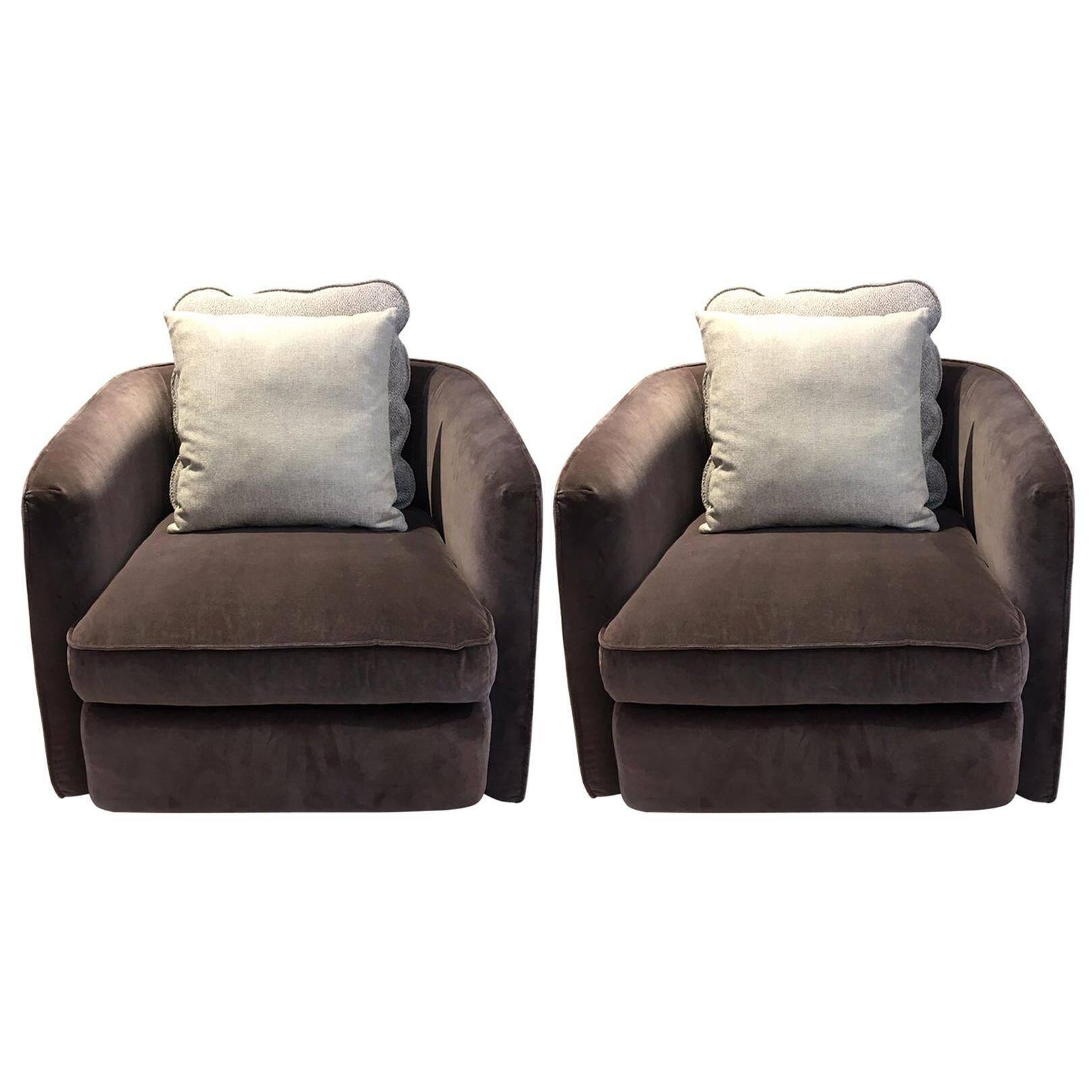 Fauteuils en velours violet par Arketipo