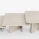 Ensemble de tables basses empilables en travertin