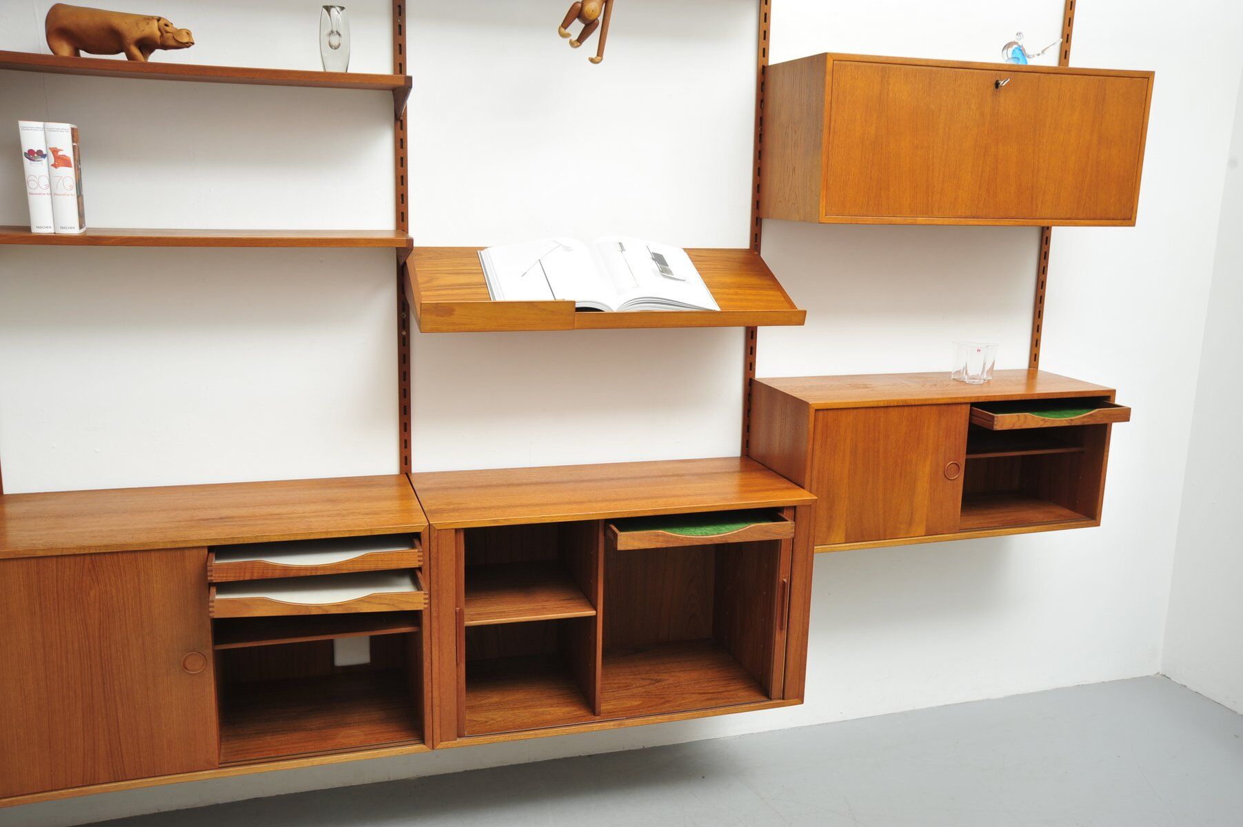 Danish teak wall unit by Kai Kristiansen for Feldballes Møbelfabrik