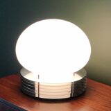 Table lamp in stainless steel and opaline glass by Tronconi Illuminazione, Italy 1970s