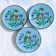 Rare trio of parrot majolica plates