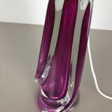 Large Crystal Glass "Pink" Table Light by Val Saint Lambert, Belgium, 1960s