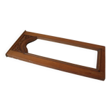 Ancien miroir glace en verre biseauté cadre en bois sculpté 58 cm déco rétro