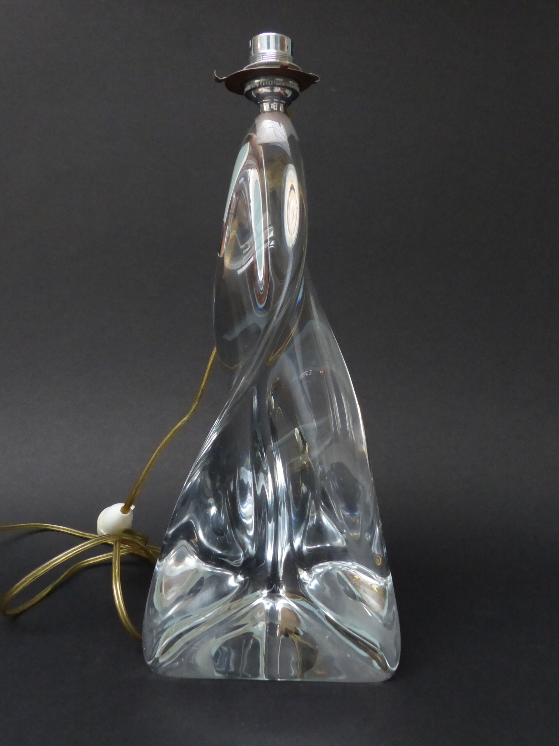 Large lamp foot 70s, crystal of St Louis