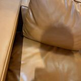 Minimalist 3-seater cognac leather sofa