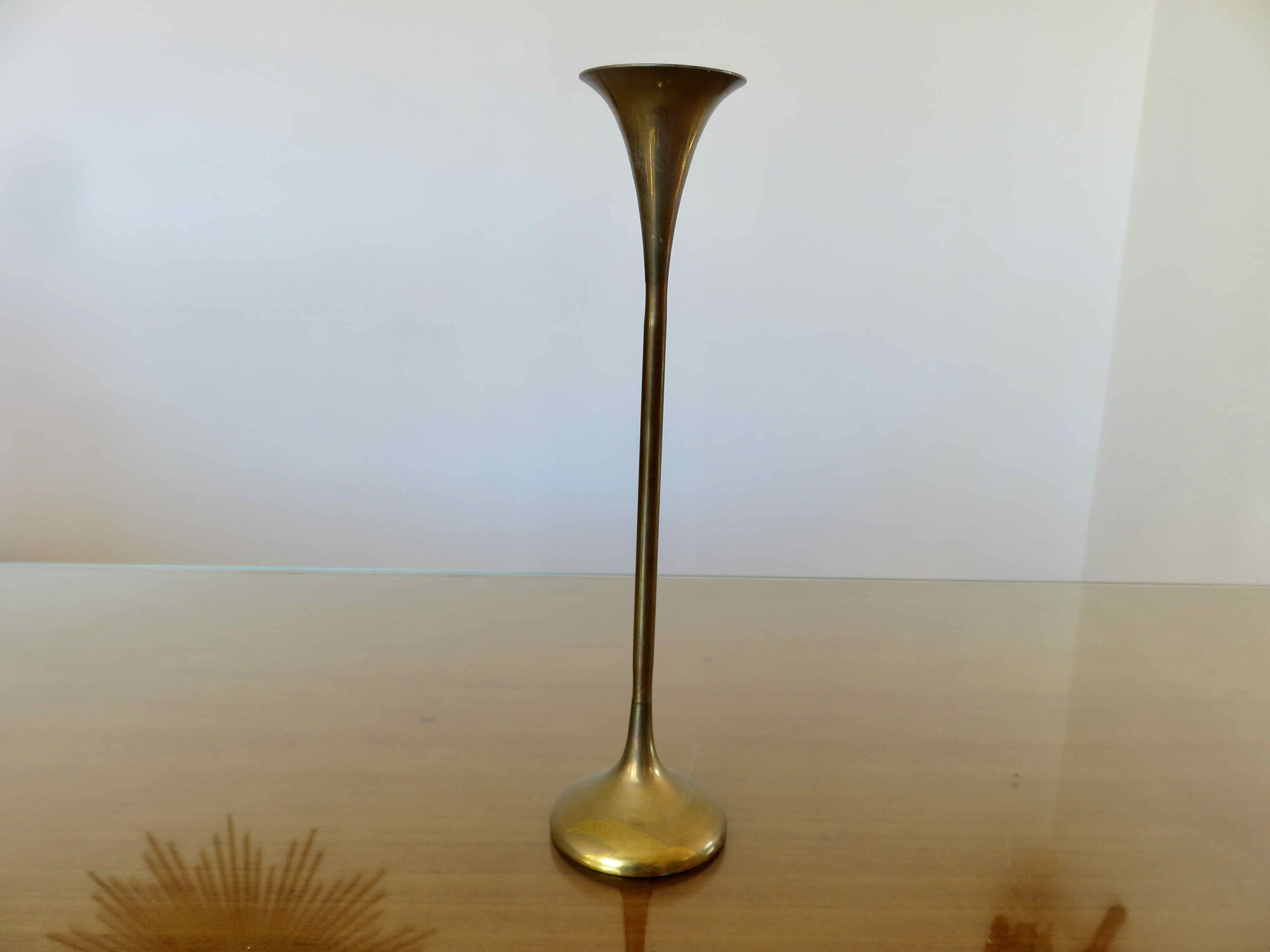 Brass tulip foot candle holder 70s