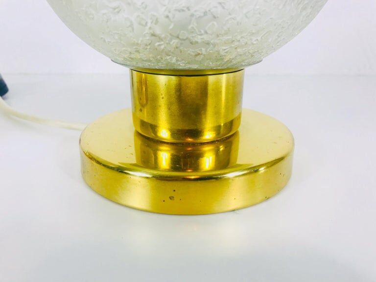 Set of two table lamps in glass g and brass by Doria Leuchten 70s