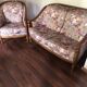 Lot of vintage sofa and armchair with floral patterns.