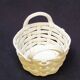 Set of Woven White Mediterranean Ceramics Basket + Bowl