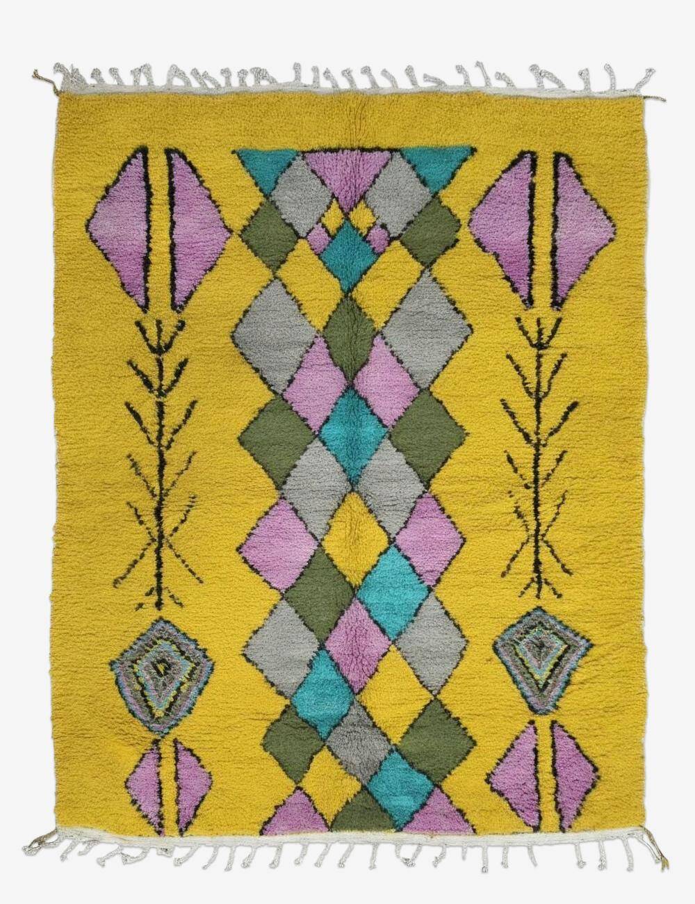 Tapis jaune Berbère - 254 x 190 cm