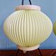 Paire de lampes tripode en celluloïd plissé vert pâle, 1960