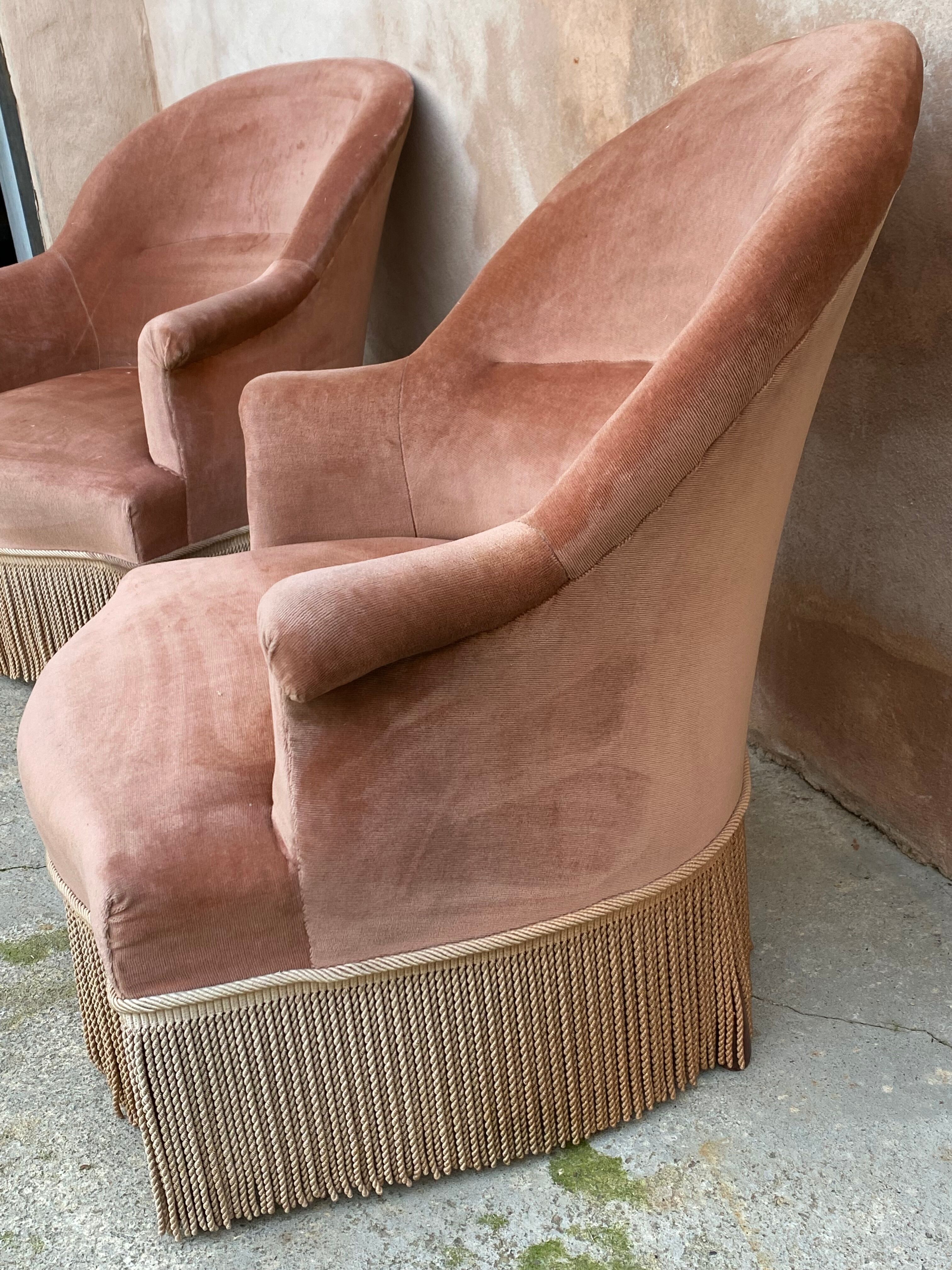 Paire de fauteuils crapaud