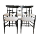 Suite of 5 Chiavari chairs in blackened walnut, Giuseppe Gaetano Descalzi - 19th century