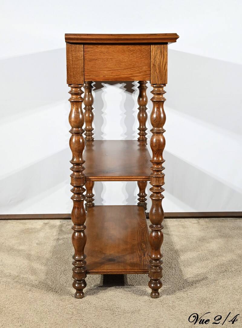 Desserte à hauteur d’appui, console en chêne, style Louis Philippe, 2ème partie du XIXème s.