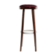 Bordeaux mid-century bar stool in velvet New Waves by Dedar, Europe, 1960s