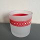 Bougeoir en verre dépoli à liseré rouge