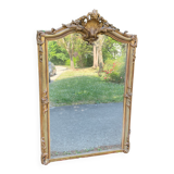 Old Louis XV style mirror in wood and gilded stucco. Napoleon III