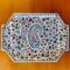 Grand plateau en faience de Gien décor Cachemire, 1960