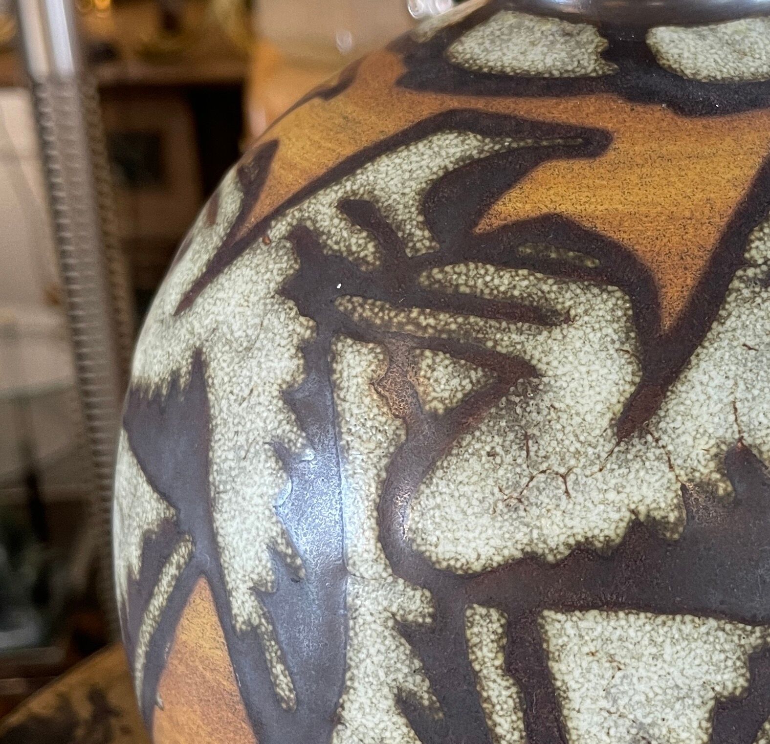 Stoneware ball vase by Charles Catteau for Keramis