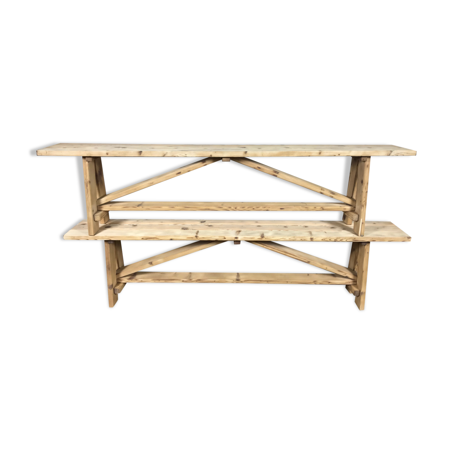 Pair of benches in erased aero fir