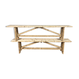 Paire de bancs en sapin aéro gommée