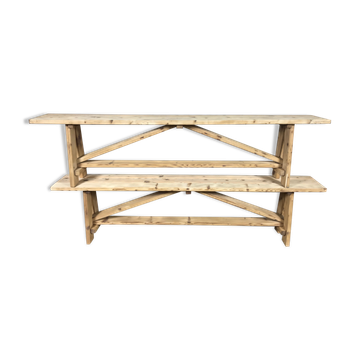 Paire de bancs en sapin aéro gommée