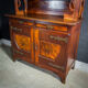 art nouveau cabinet with stained glass window, France circa 1910