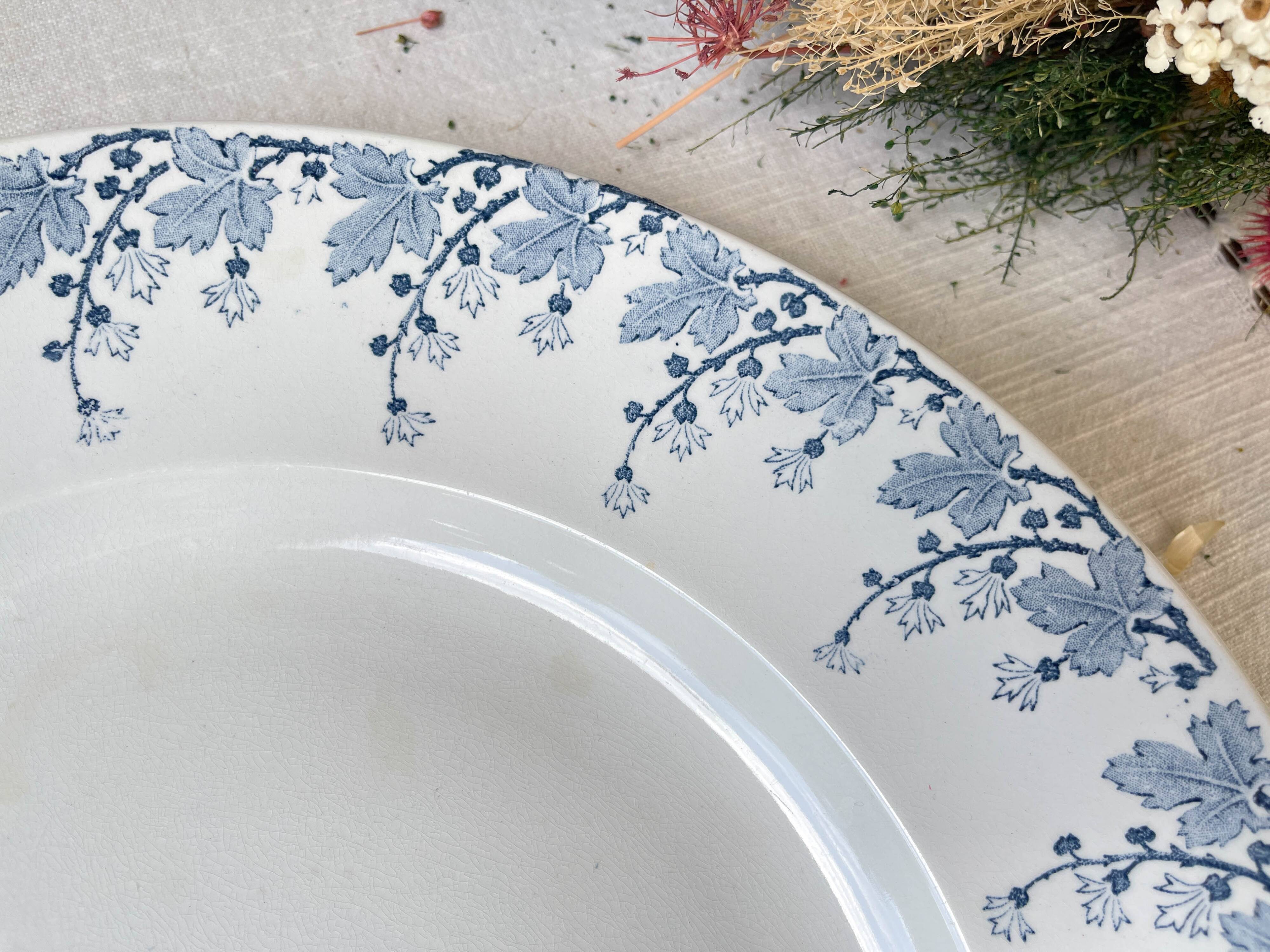 Vintage round dish Terre de fer LUNEVILLE model "NINA" Made in France