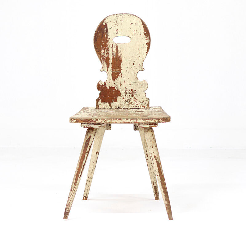 Rustic Painted Primitive Farmhouse Wabi Sabi Folk Art Mountain Chair