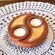 Double tealight candle holder YIN -YANG terracotta handmade decor Indonesia