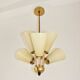 Chandelier Kamenický Šenov – Czechoslovakia, 1950s, brass and glass