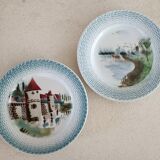 2 Saint Amand plates with castle decor