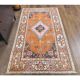 Turkish Vintage Handmade Wool Orange Rug 126x201