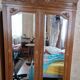 Grande armoire ancienne style Henri II en chêne et noyer miroirs biseautés