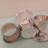 Timpani, shell and round of silver metal / vintage towel 50s-60s