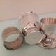 Timpani, shell and round of silver metal / vintage towel 50s-60s