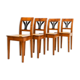 Ensemble de 4 chaises Biedermeier Autriche début du XIXe siècle
