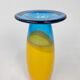 Vase bleu et jaune de Siem van de Marel pour Leerdam, années 1980
